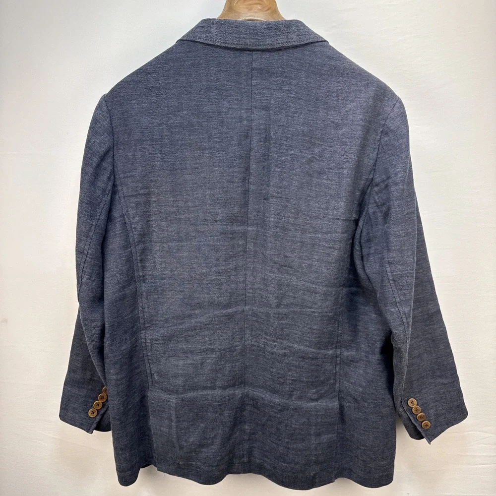 Tommy Bahama Island Zone Unstructured Linen Blend Herringbone Blazer Mens Size L